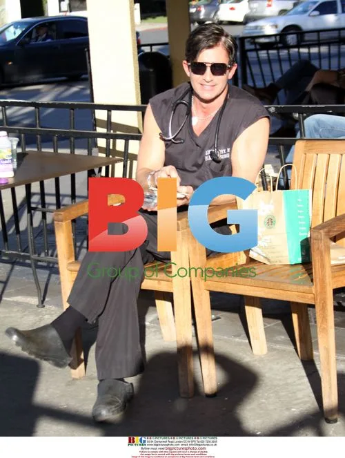 Dr. Robert Rey Enjoys Starbucks in Beverly Hills