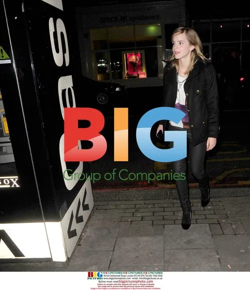 Emma Watson Surprised Outside Restaurant