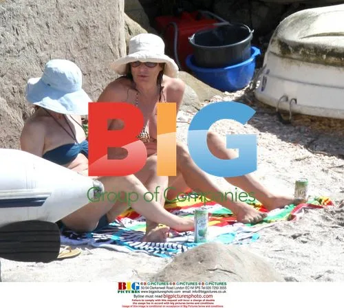 Anjelica Huston on Caribbean beach holiday