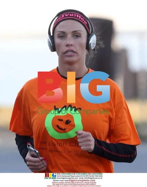 Katie Price and Peter Andre Jogging