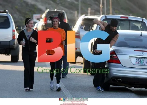Katie Price and Peter Andre Jogging