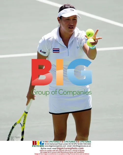 Tamarine Tanasugarn plays for Thailand in Fed Cup