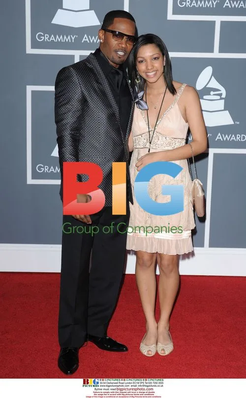 Jaime Foxx and daughter Corinne at 51st Grammys