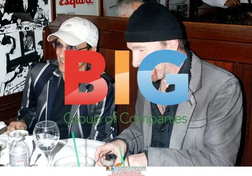 Jimmy Iovine and The Edge at Doug Morris' Grammy Dinner