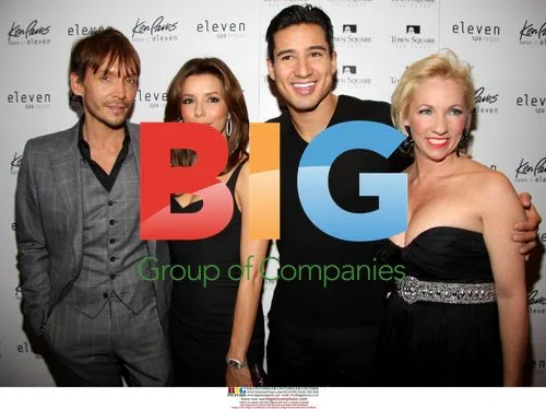 Ken Paves, Eva Longoria Parker and Mario Lopez at ElevenSpa Opening