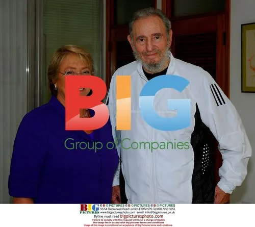 Fidel Castro and Michelle Bachelet Meeting