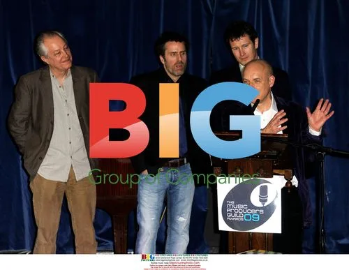 Nick Moran presents Brian Eno with award
