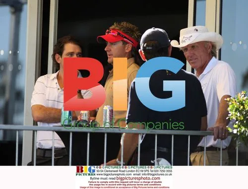 Ian Poulter and Greg Norman at Golf Challenge