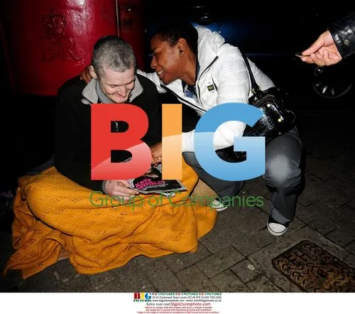 Sonique Sells Big Issue Outside Nobu