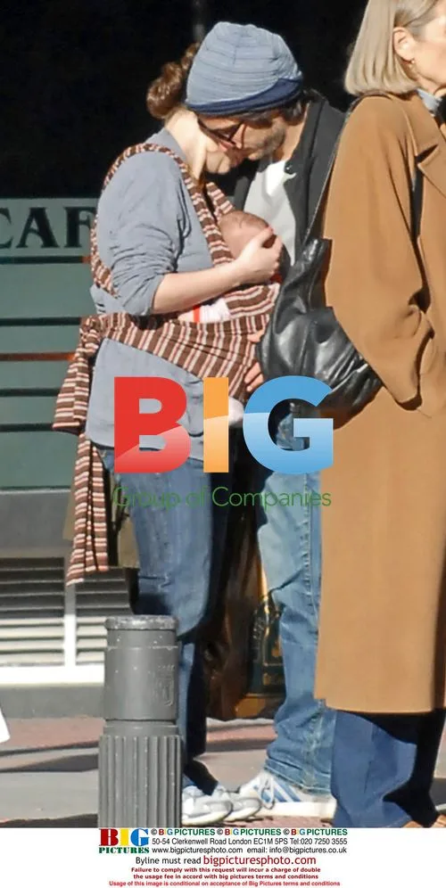 Gael Garcia Bernal and Dolores Fonzi with newborn in Madrid