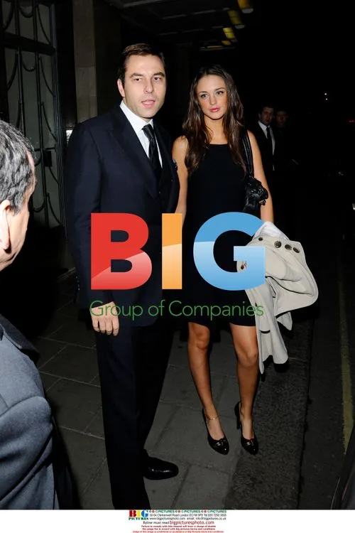 David Walliams and girlfriend leaving Claridges