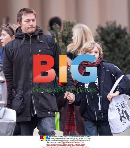 Norman Reedus and son Mingus in Soho