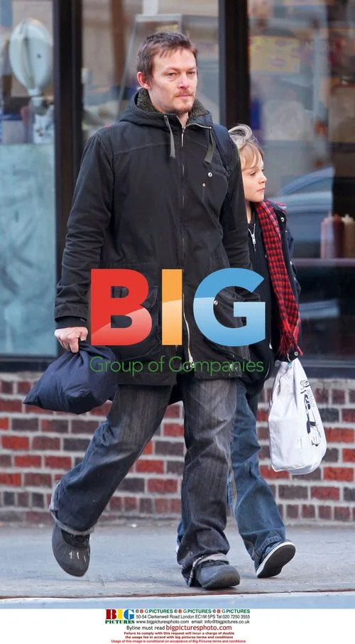 Norman Reedus and son Mingus in Soho