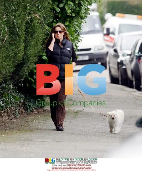 Geri Halliwell walking dog, London
