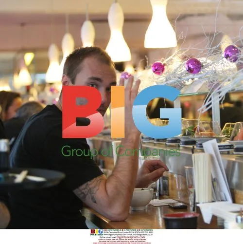 Callum Best grabs sushi in London