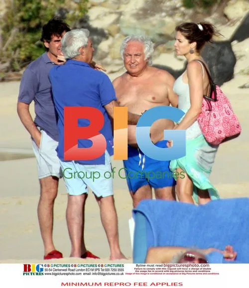 Peter Brant, Tony Shafraze and Stephanie Seymour on the Beach