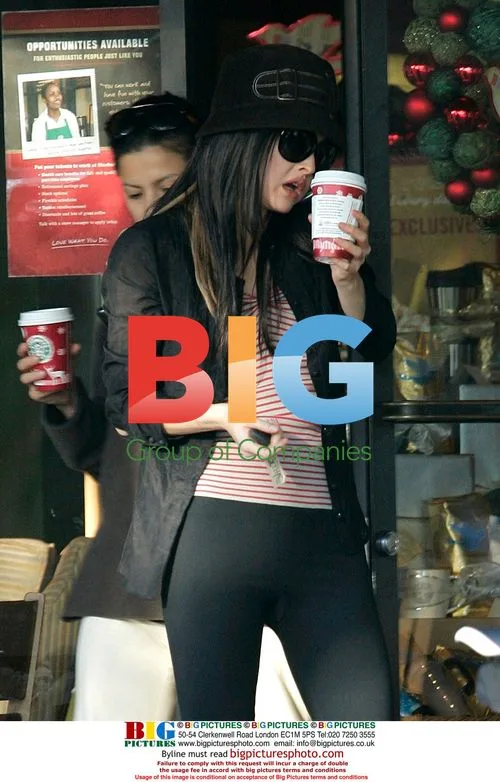 Devon Aoki leaving Starbucks in LA