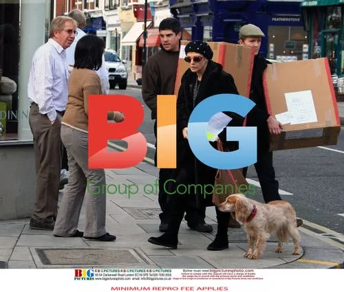 Anne Robinson out shopping with dog