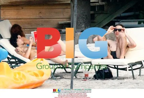 Amy Winehouse and Blake Wood on Caribbean Beach