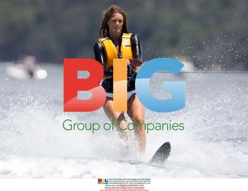 Elle Macpherson water skiing in Australia