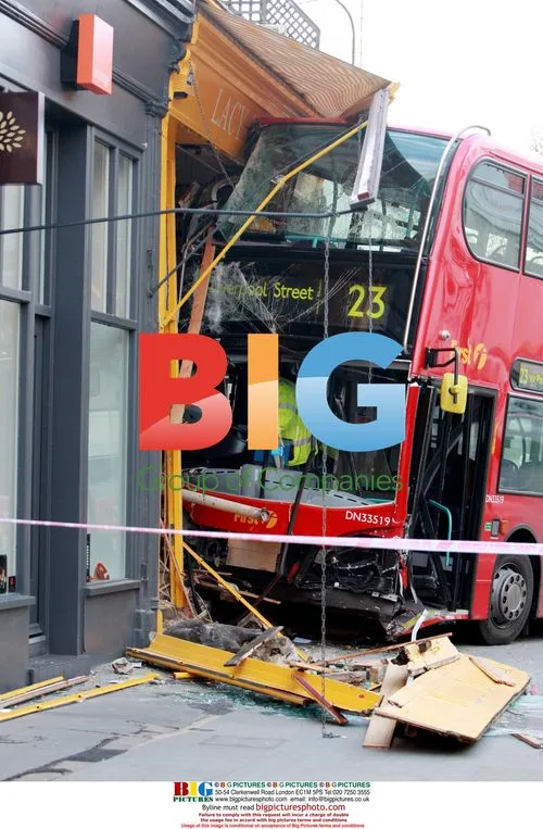 Double-decker bus crash in London