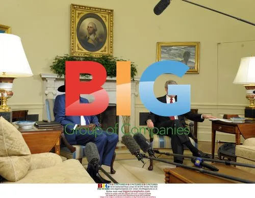 Salva Kiir and George W. Bush Meet