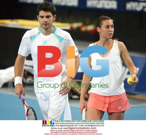 Flavia Pennetta and Simone Bolelli play doubles