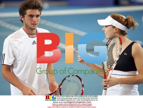 Alize Cornet and Gilles Simon at Hyundai Hopman Cup