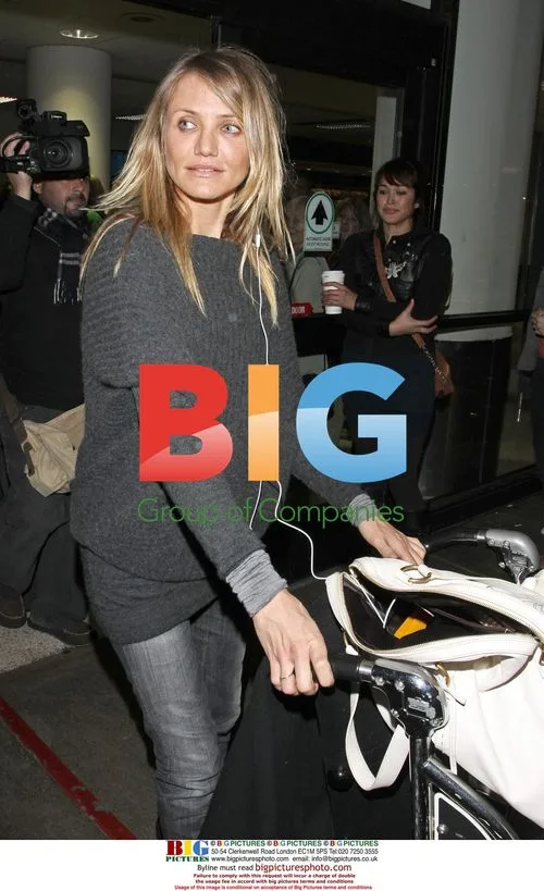 Cameron Diaz Arrives at LAX with Luggage