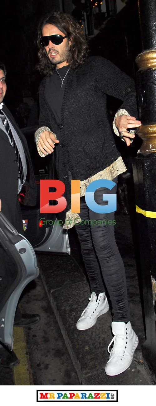 Russell Brand and friends at Groucho Club