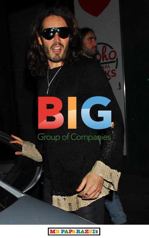 Russell Brand and friends at Groucho Club