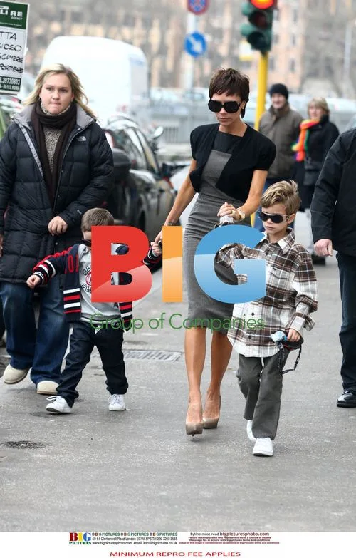 Victoria Beckham Visits Colosseum with Kids
