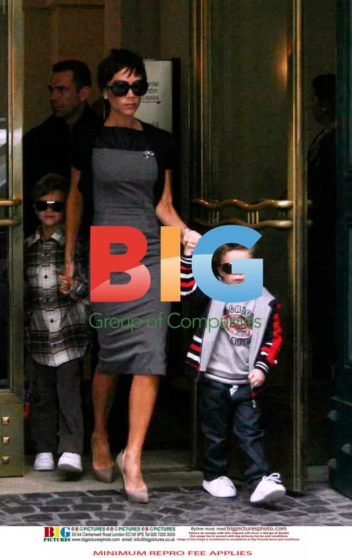 Victoria Beckham with sons in Rome