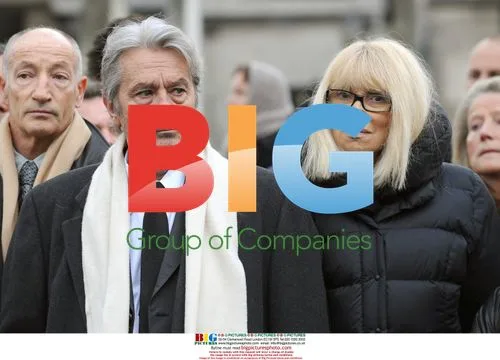 Alain Delon and Mireille Darc at Cravenne Funeral