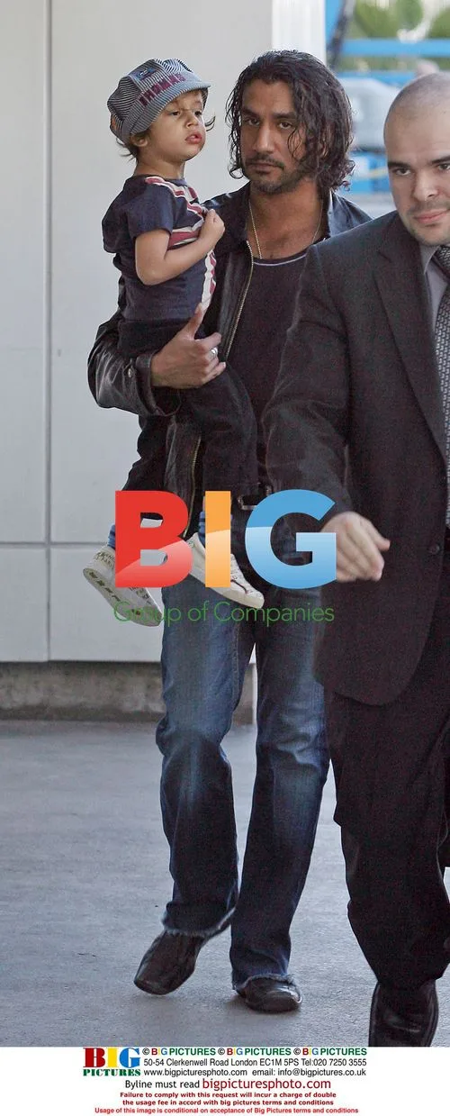 Naveen Andrews & son at LAX