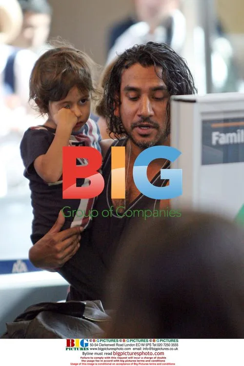 Naveen Andrews and son at LAX