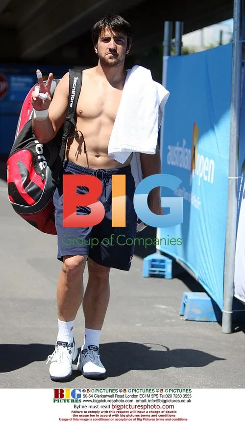 Tennis Player at Practice Session in Melbourne