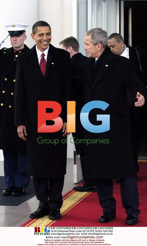 Bush and Obama Leave White House