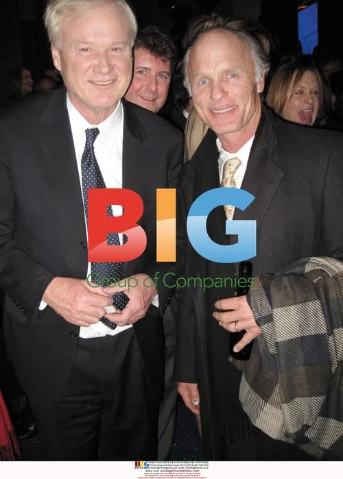 Chris Matthews and Ed Harris at Huffington Post Inauguration party
