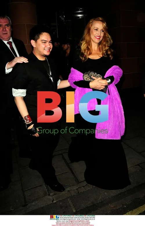 Prince Azim and Jerry Hall Leaving Restaurant