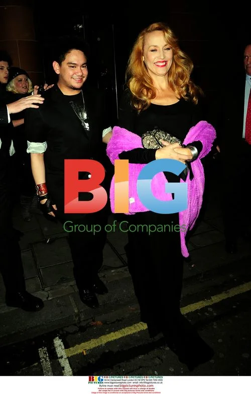 Prince Azim and Jerry Hall leaving Cipriani's