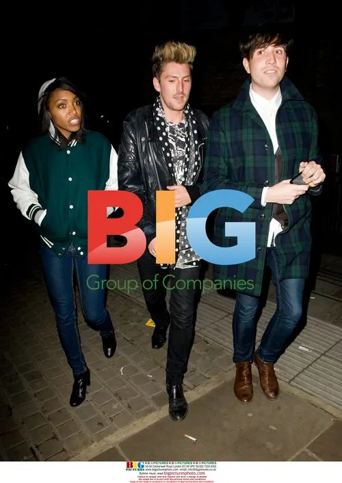 Remi Nicole, Henry Holland and Nick Grimshaw at Brit Awards
