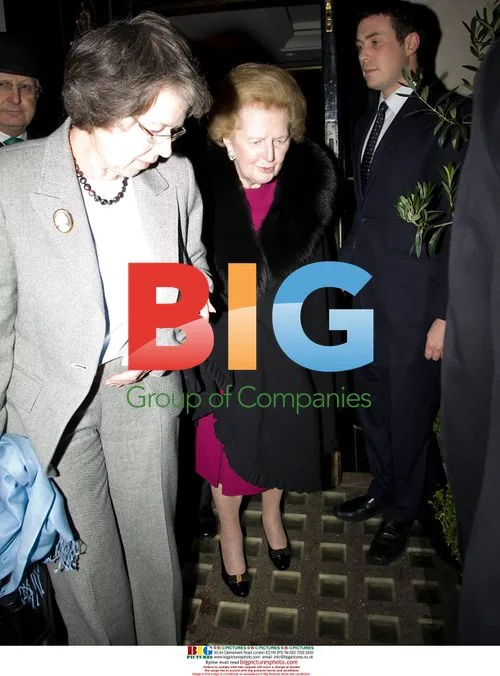 Baroness Margaret Thatcher dining in London