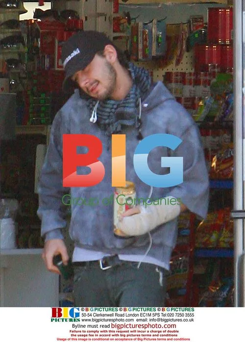 Shia Labeouf takes a smoke break