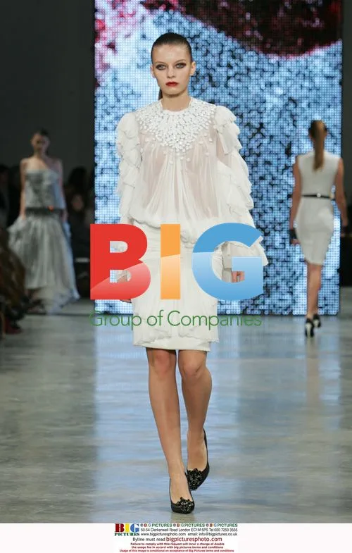 Model in Stephane Rolland outfit at Paris Fashion Week