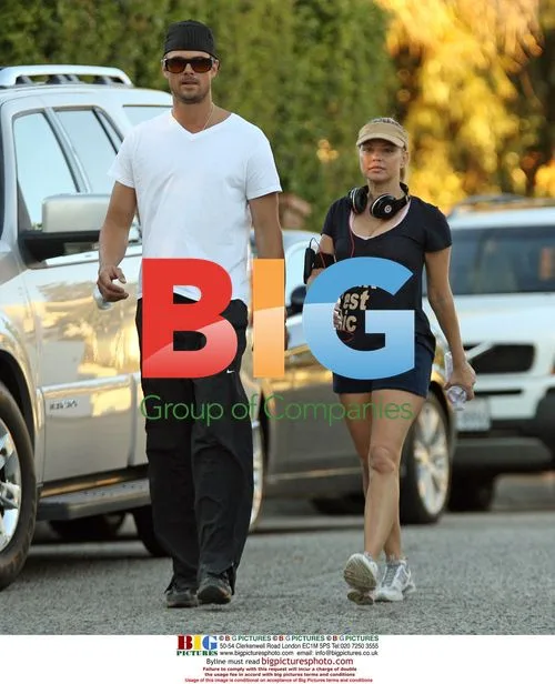 Newlywed Fergie and Josh Duhamel Stroll