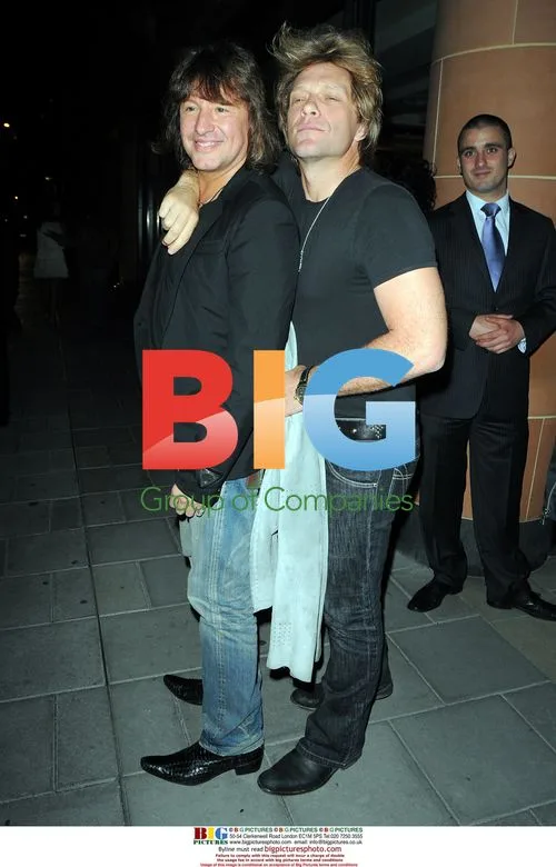 Jon Bon Jovi and Richie Sambora leaving Ciprianis