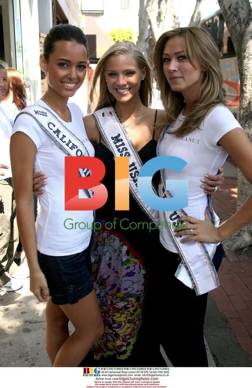 Miss Universe, Miss USA, and Miss California at Clothing Store