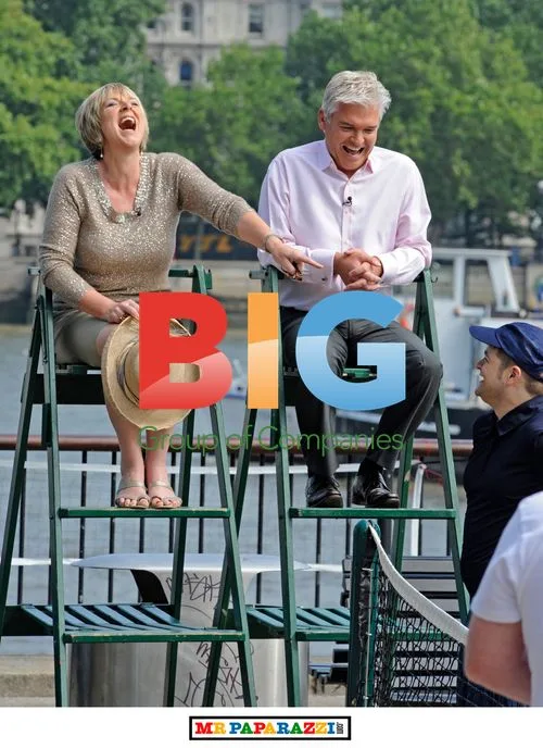 Fern Britton and Philip Schofield share a laugh at ITV studios