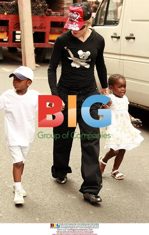 Madonna with adopted children at Kabbalah Centre